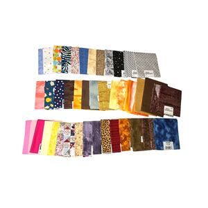 Flat Quarters Lot of 46 Variety of Colors and Prints Fabtic